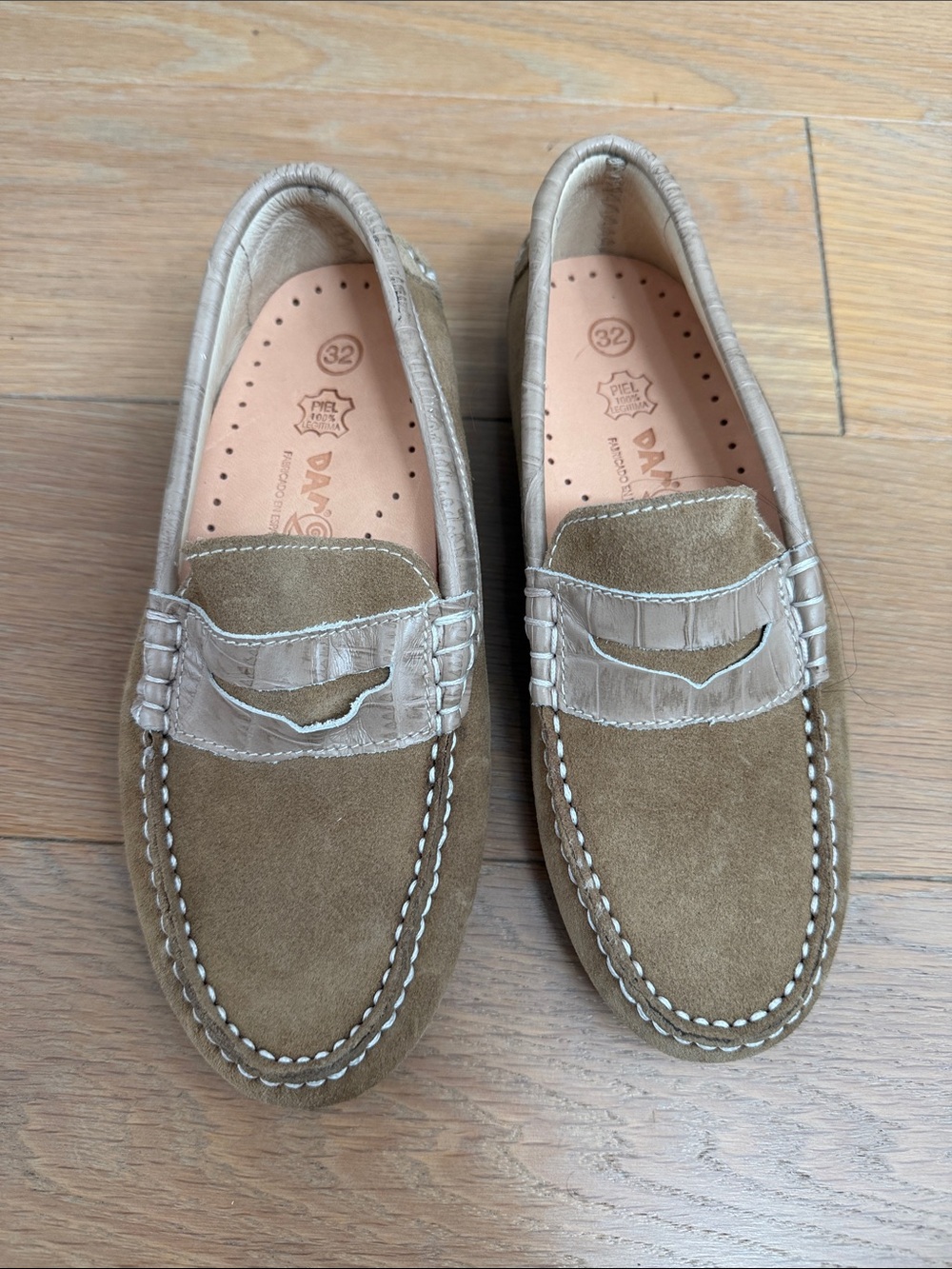 Unbranded Boys Taupe Suede Penny Loafers